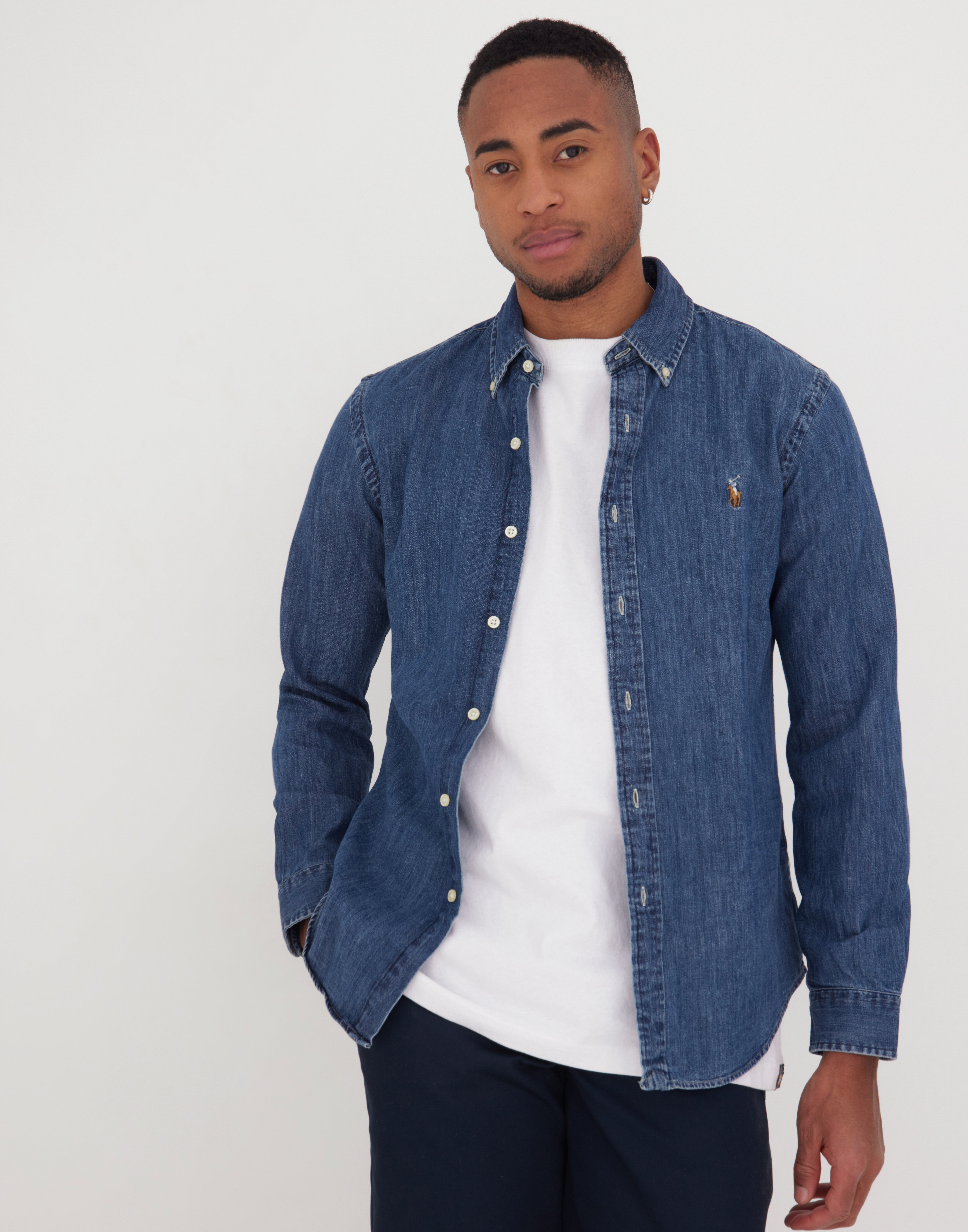 dark denim mens shirt