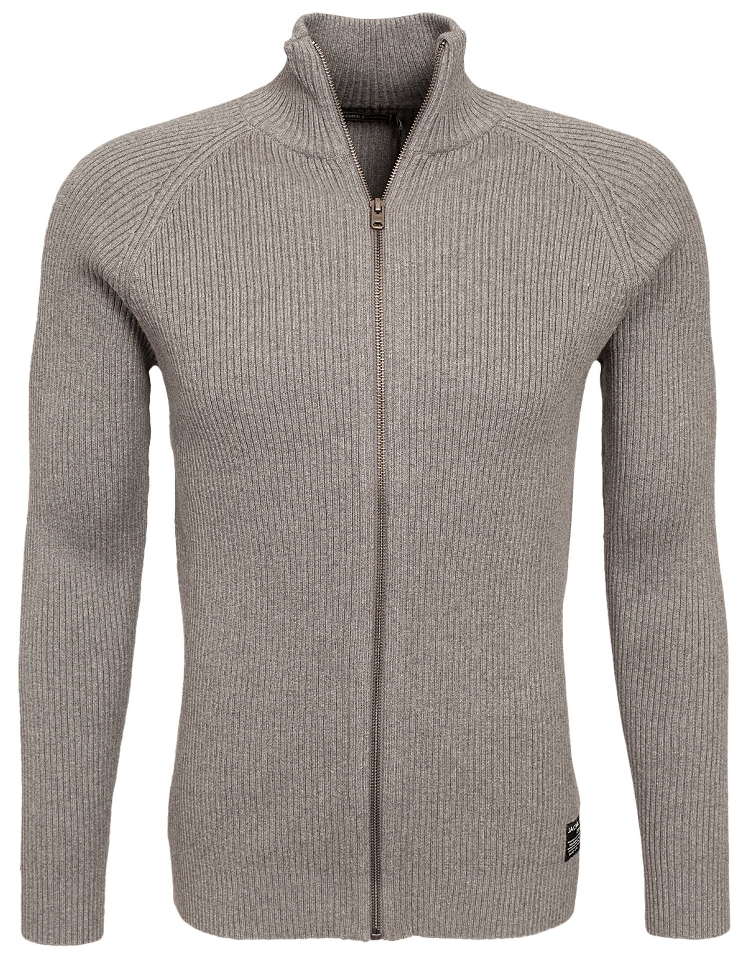 Gale Knit Zip Cardigan - Jack & Jones - Grey Melange - Jumpers ...