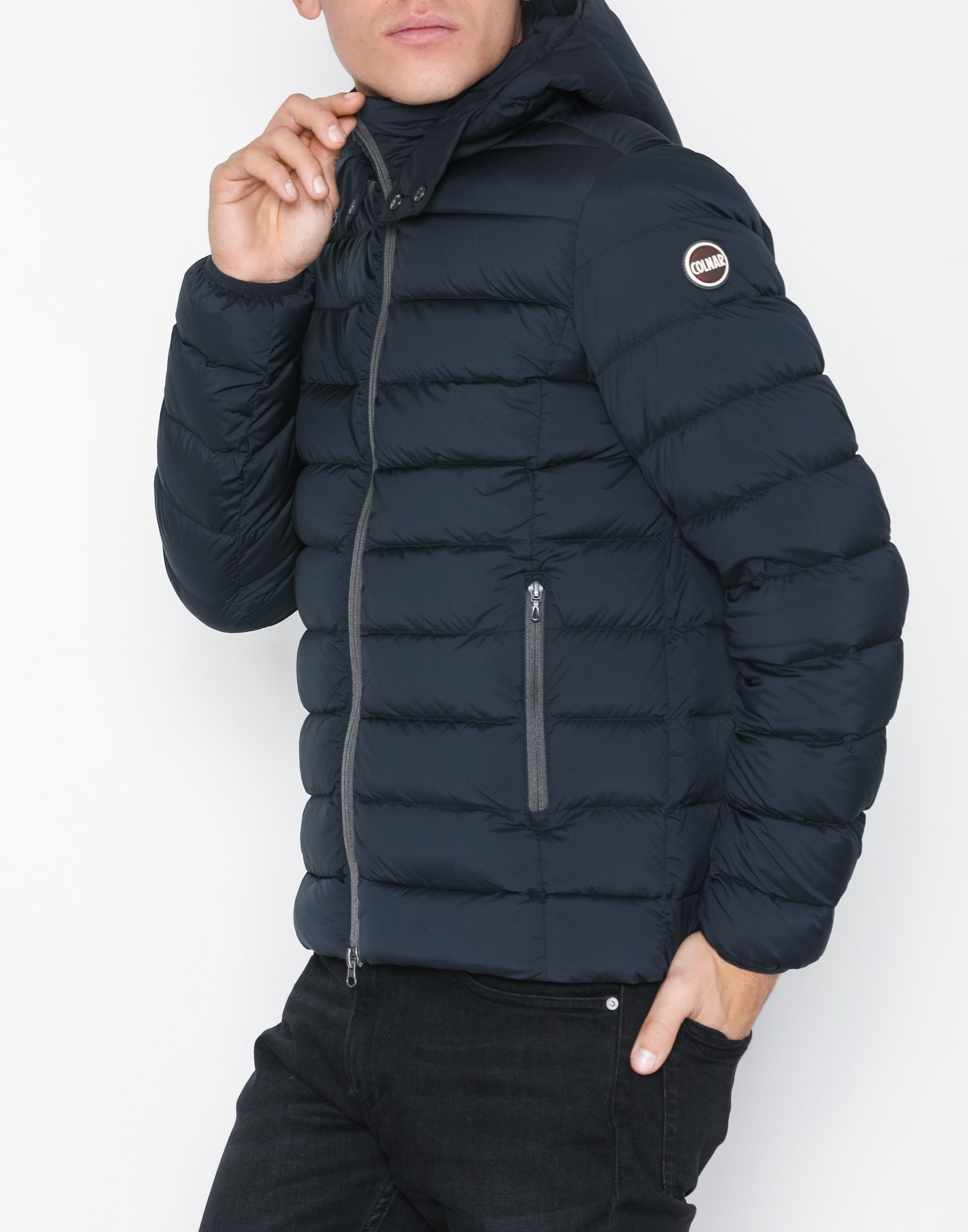 down jacket with removable hood