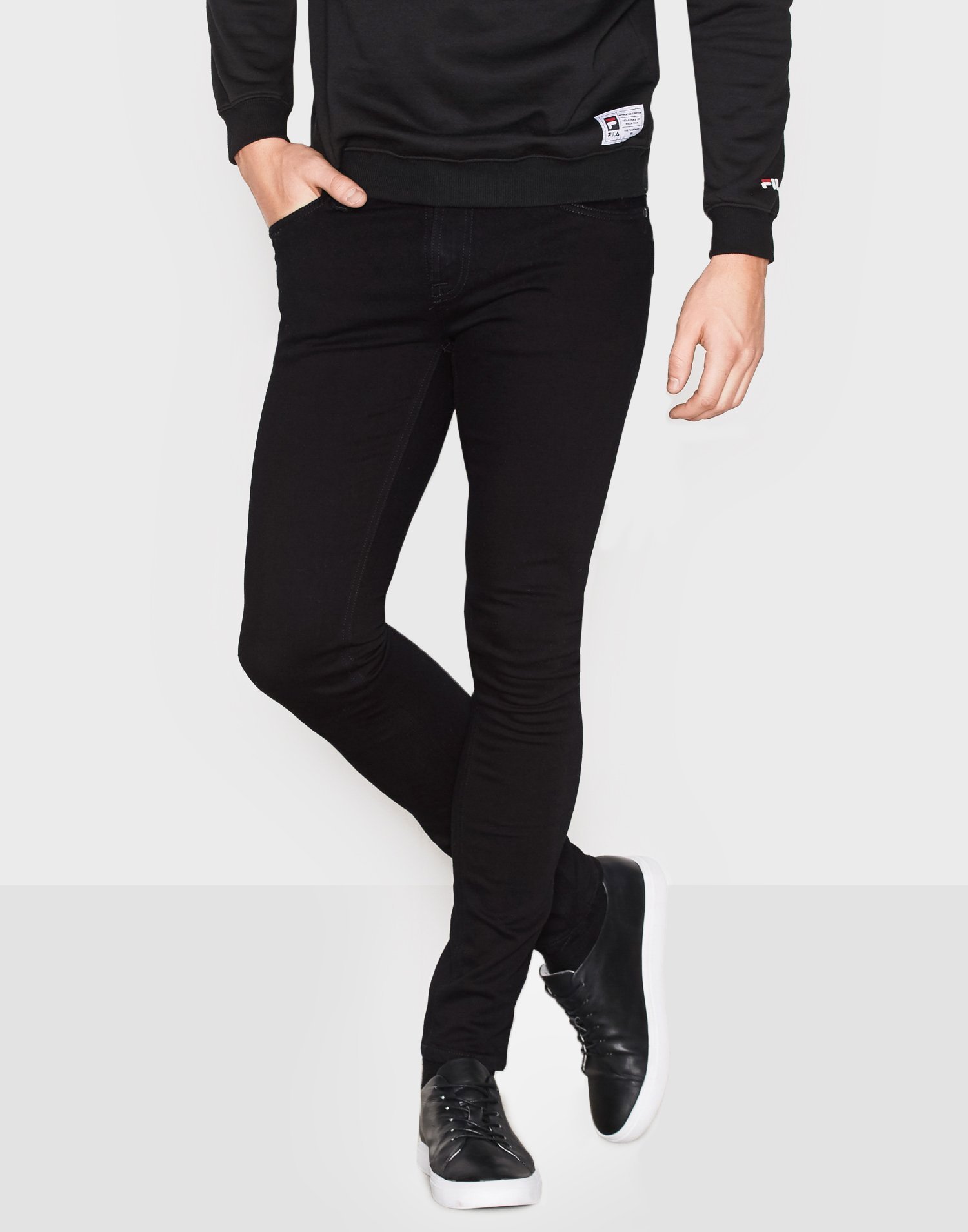 nudie skinny lin black black